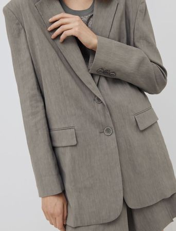 Marella Oversize Sommer Blazer Patty grau Leinen Mix Gr 34