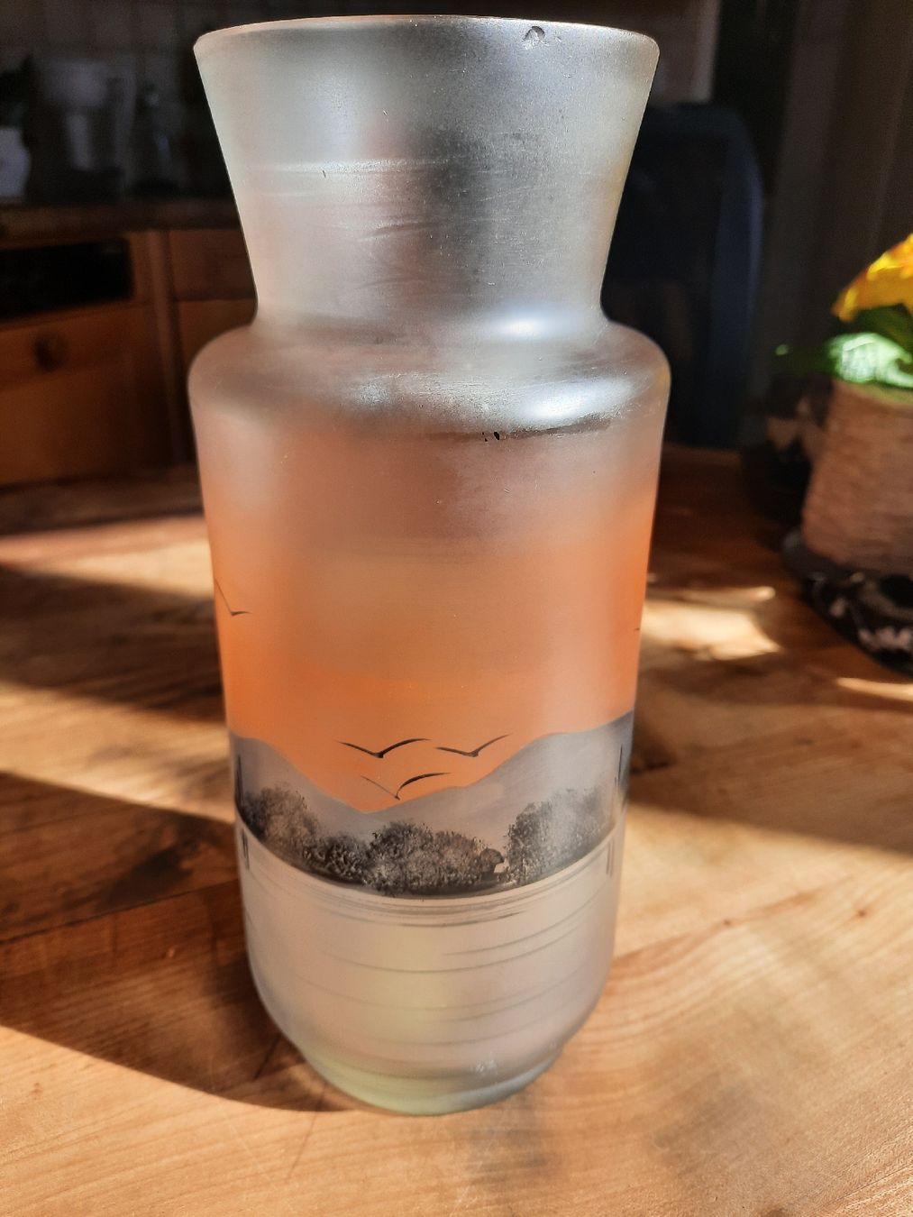 Vasi & Recipienti: Schöne Herbst-Vase aus Glas mit Malerei – Usato da Busswil BE venduto da balu37 5