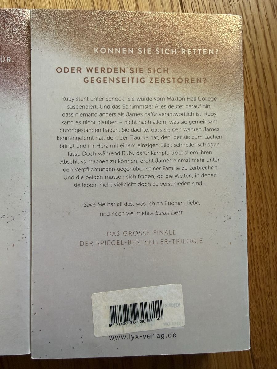 Libri: Mona Kasten Trilogie save me, save you, save us – Usato da Zürich venduto da turicum2008 2