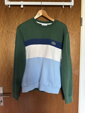 Lacoste Pullover Rundhals Grün Blau Weiss Grösse M wie Neu