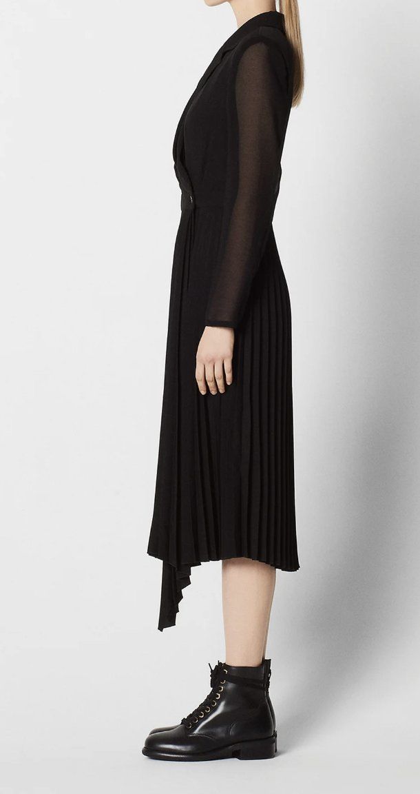Sandro Vestiti: Robe noire Sandro plissée chic et élégante taille 36 S – Usato da Adliswil venduto da sskb 4