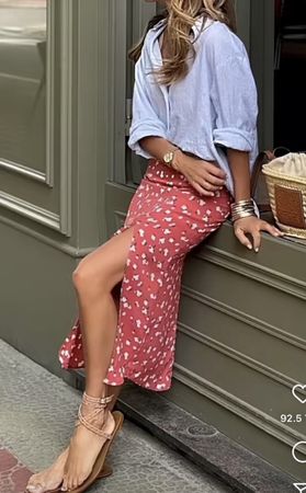 H&M Sommerrock, Jupe, Gr. 38, Blumenmuster, Rot Versand 2.50