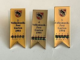 3 Pin Volksmusikfest Gurten 1993 1994 1995