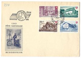 1949 Pro Patria Satz-Brief mit Bundesfeier-Sonderstempel