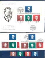 1960 Bonn 1 Todestag von Adenauer FDC Blocks ** +ET + Einzel