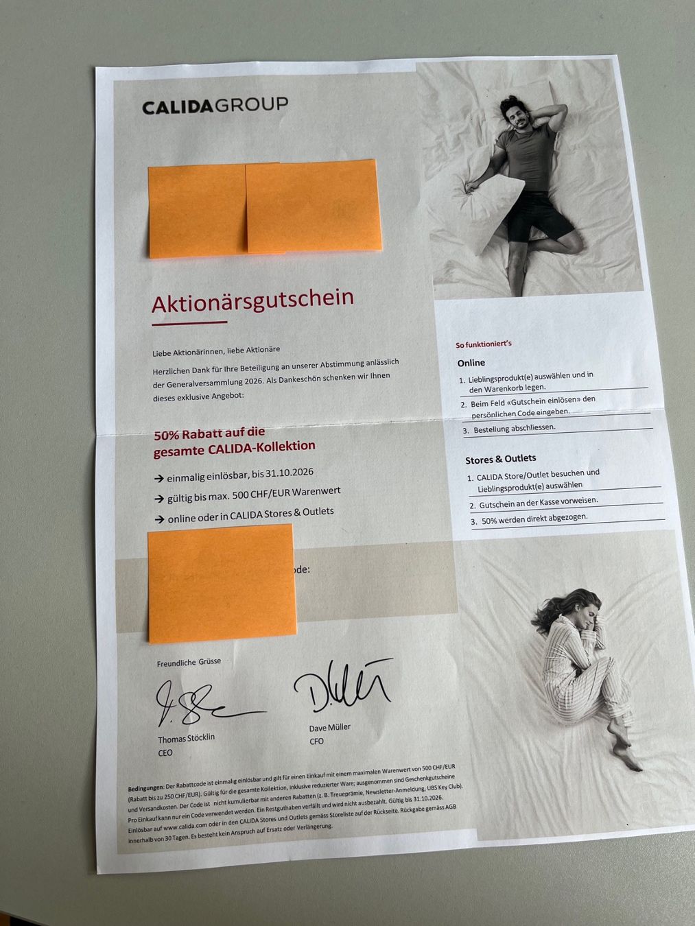 Gutscheine: Calida Gutschein 50% – Neu (gemäss Beschreibung) aus Glattpark(Opfikon) von Sammelbar