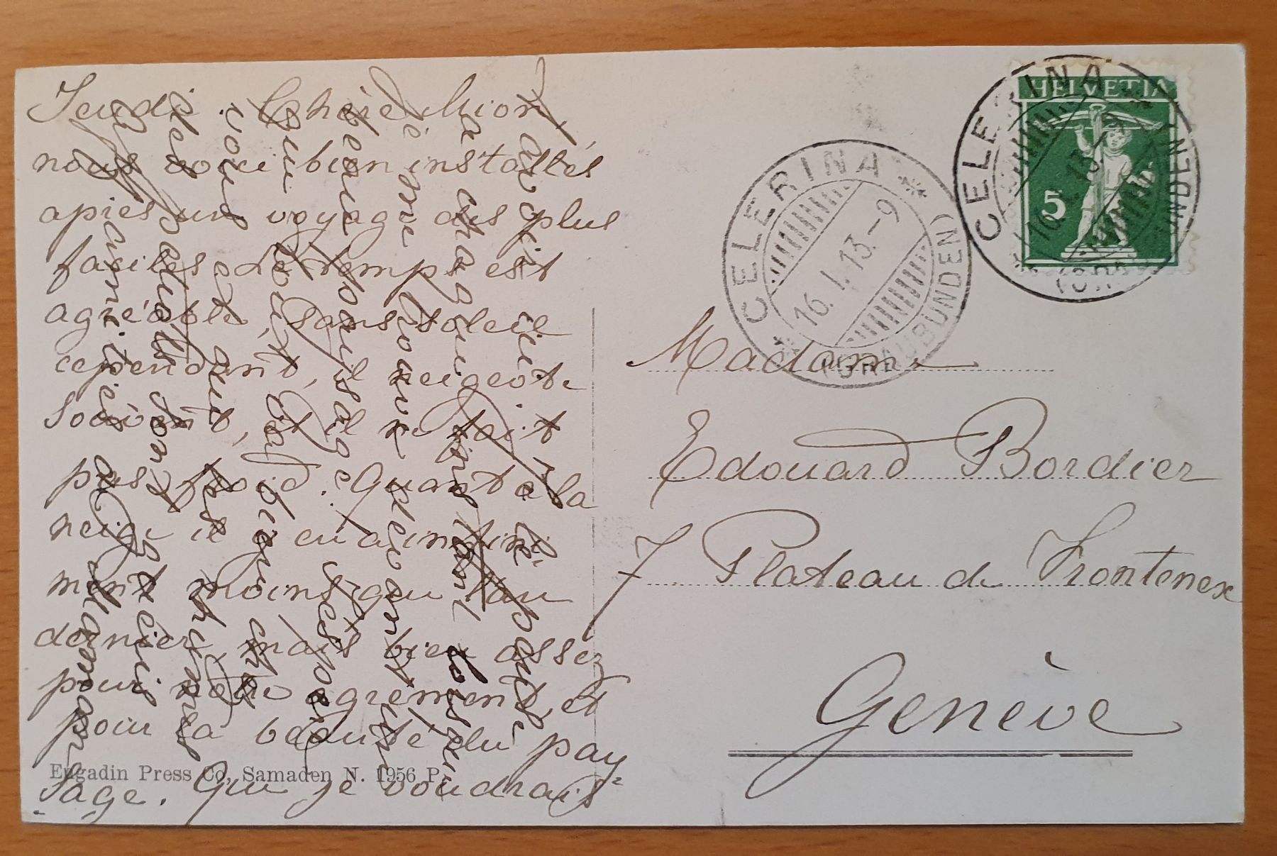 Cartoline postali: Celerina - Hotel Cresta Kulm 1913 – Usato da Kreuzlingen venduto da Rschweiz1 1