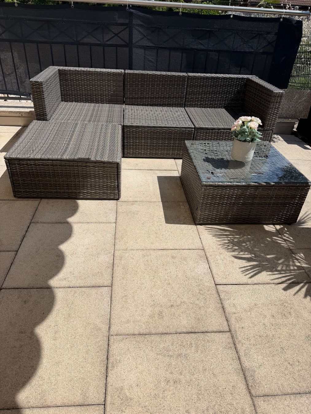 Sofas: Polyrattan Gartengarnitur Lounge Set dunkelgrau gut erhalten – Gebraucht aus Glattfelden von Giovi2002 2