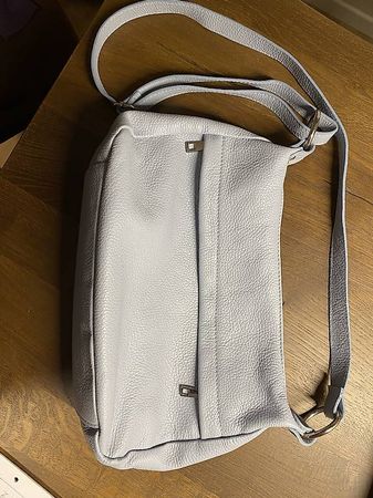 Leder Handtasche Hellblau