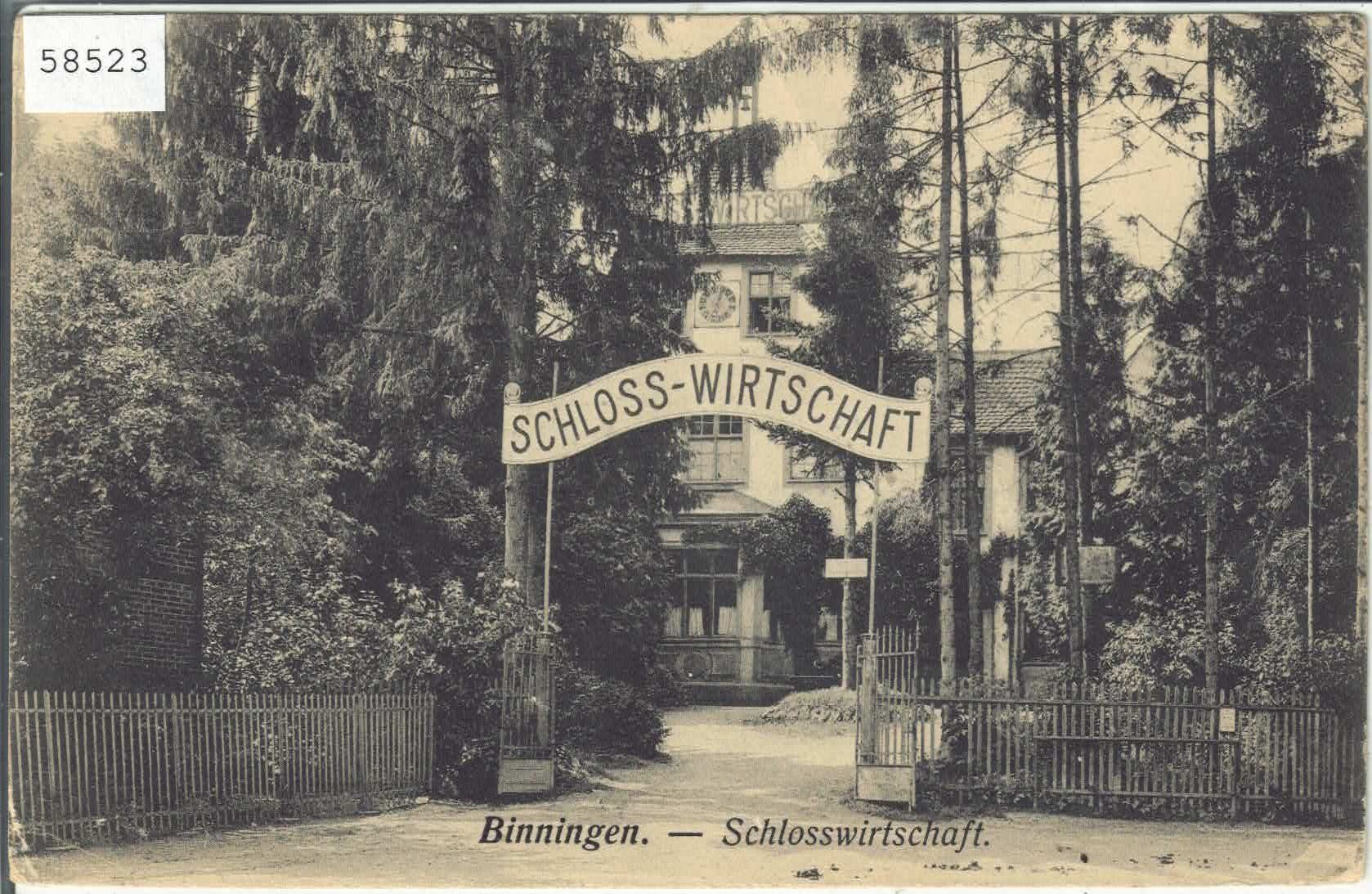 Cartoline postali: Binningen - Schlosswirtschaft - Eingang – Usato da Ettingen venduto da Kartenplanet