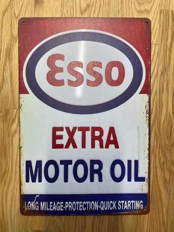 Blechschild Retro rusty Esso Extra Motor Oil (Neu (gemäss Beschreibung ...