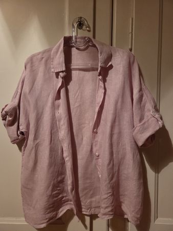 Chemise rose 100% lin Made in Italy femme