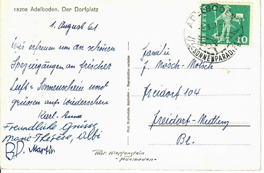 Cartoline postali: Adelboden - der Dorfplatz – Usato da Hochdorf venduto da Ziegel-16 1