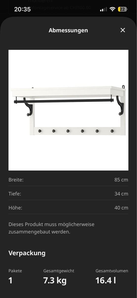 Ikea Garderobe: Ikea Hemnes Hutablage – Gebraucht aus Tuggen von Tantas 1