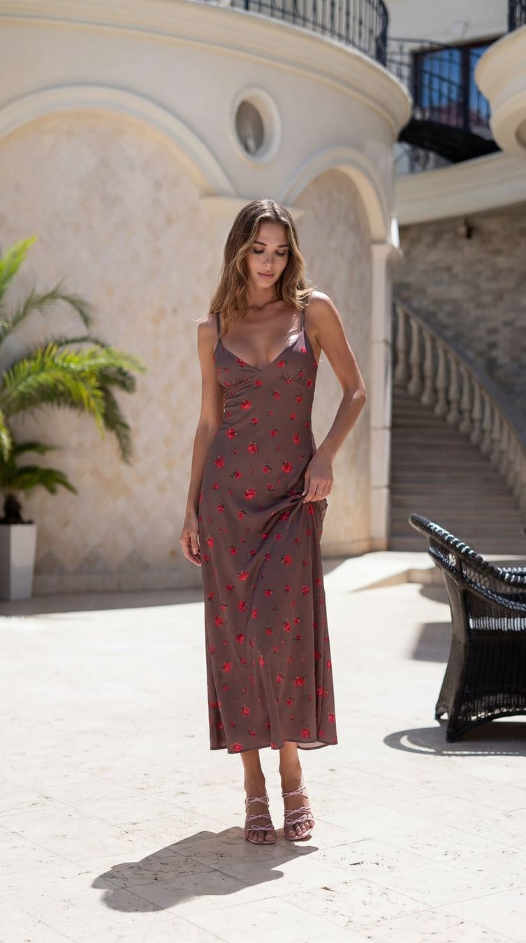 Vestiti: Rose Print Silk Midi Dress Size: S – Nuovo e nell'imballaggio originale da Zürich venduto da Ms.Me-Fashion 3