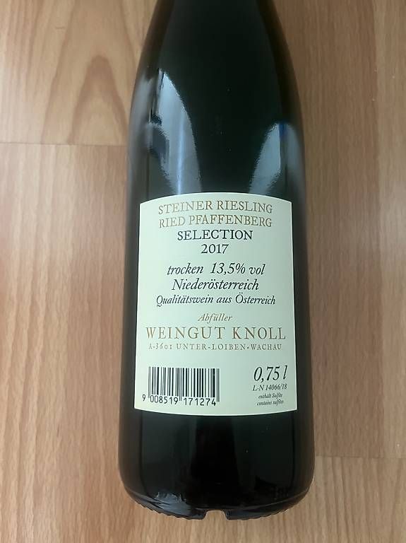 Wein: Knoll  Riesling Pfaffenberg 2017 – Gebraucht aus Zürich von dav_m9zc 1