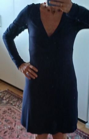 Vestito blue scollatura a V