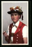 Appenzeller Bursche in Tracht mit Tabaks