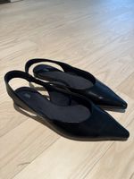 Zara Slingback Ballerinas schwarz spitz flach Zustand gut