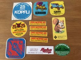 Vintage Aufkleber Wohlen Aargau Werbung Sammlung Konvolut