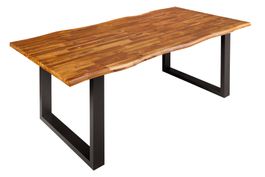 Massivholz - Esstisch Akazie Naturkante Braun 200 cm