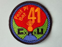Stoff-Badge: Fest Pi Bat 41 Rand blau, Schweizer Armee 95