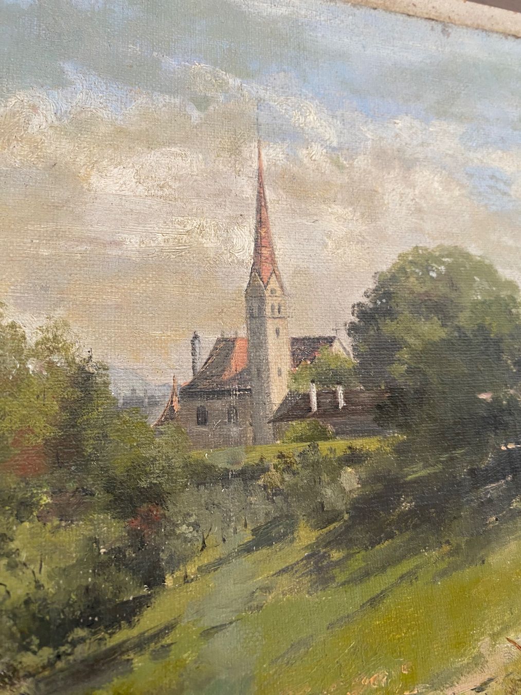 Dipinti: Gemälde Landschaft mit Kirche – Usato da Burgdorf venduto da gre_2ftz 1