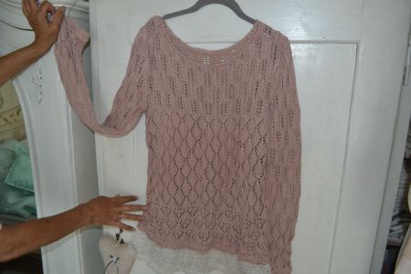 Sommer Strick Pulli Taube selbstgemacht