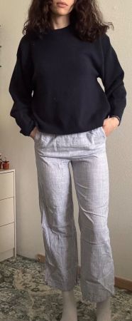 Sommerliche, gestreifte Stoffhose, Gr. XS