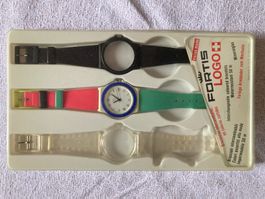 Uhr Fortis, Kunststoff, mit drei Gehäusen