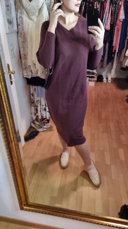 Schönes Winterkleid, weinrot, Gr. XL, neuwertig 👗