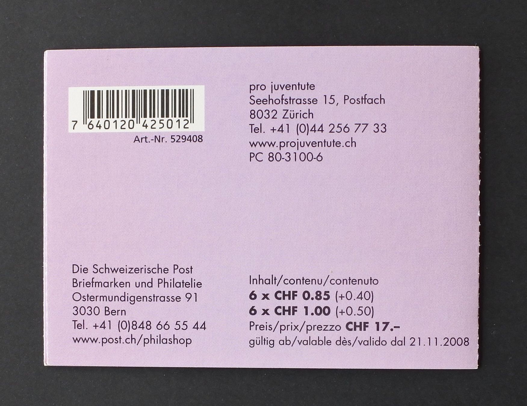 Alle Briefmarken: 2008 Pro Juventute Markenheftchen ** – Neu (gemäss Beschreibung) aus Lugano von fc2017 1