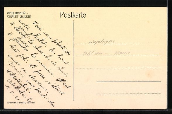 Ansichtskarten: AK Adelboden, Chalet Suisse – Gebraucht aus Berlin von bartko-reher 1