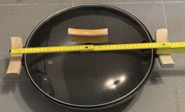 Wokpfanne Glasdeckel mit Holzgriffen 