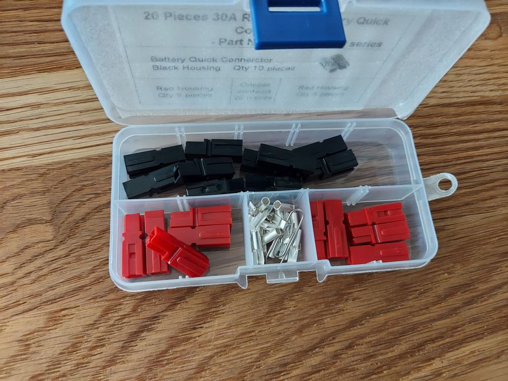 10 Sets Anderson Powerpole Stecker PP30 (30A) – Rot/schwarz, Für 12-14 AWG Kabel, Push-In