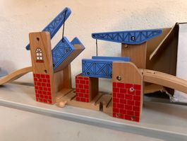 Bea-Toys Hebebrücke Holz für Brio Holzeisenbahn (Neu)
