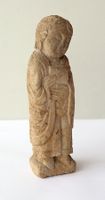 Religiöse handgeschnitzte gotische Figur Paulus Sandstein
