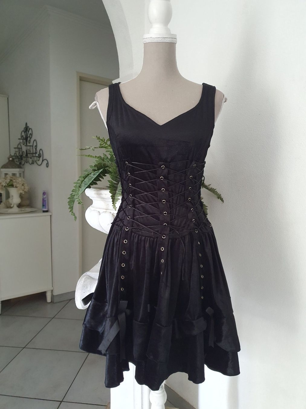 Kleider: Grschnürtes Gothic Samtkleid Gr S "Sinister" – Gebraucht aus Münsingen von BlackTears-3 1