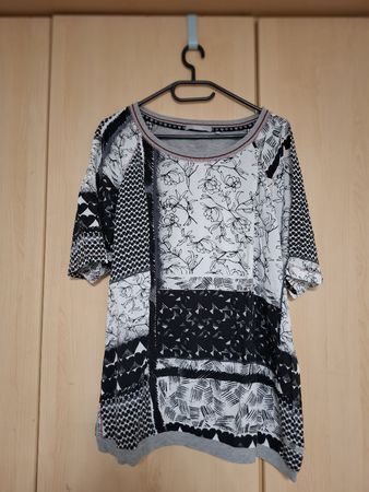 Blusenshirt Gr. XL/42, Cecil, schwarz-weiss