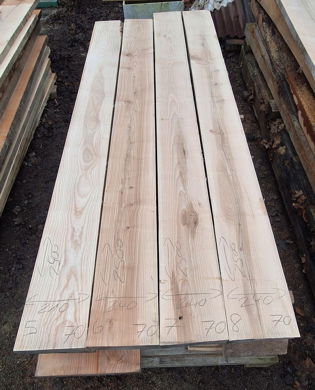 Articoli in legno: Eschenbretter 70mm, 8 Stück – Nuovo (secondo la descrizione) da Waldkirch venduto da bauprofi87 1