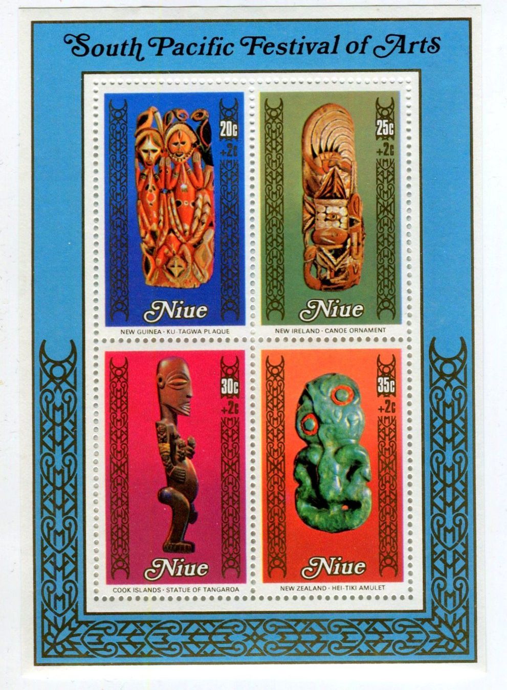 Alle Briefmarken: Block "Kulturartefakte". Niue. – Neu und originalverpackt aus Basel von Butsch5