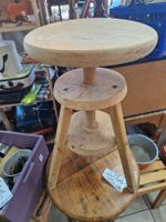 Holzhocker, drehbar und höhenverstellbar, Vintage Style!