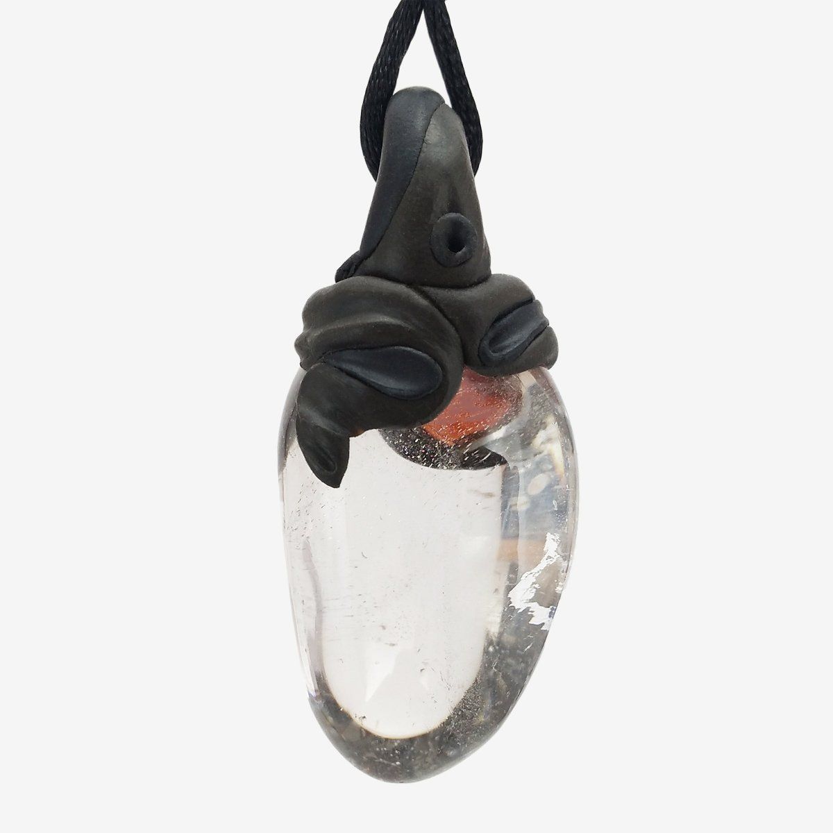 Minerali & Pietre curative: Bergkristall Steinanhänger mit Granat – Nuovo e nell'imballaggio originale da Meilen venduto da Kaleidoskopia 2