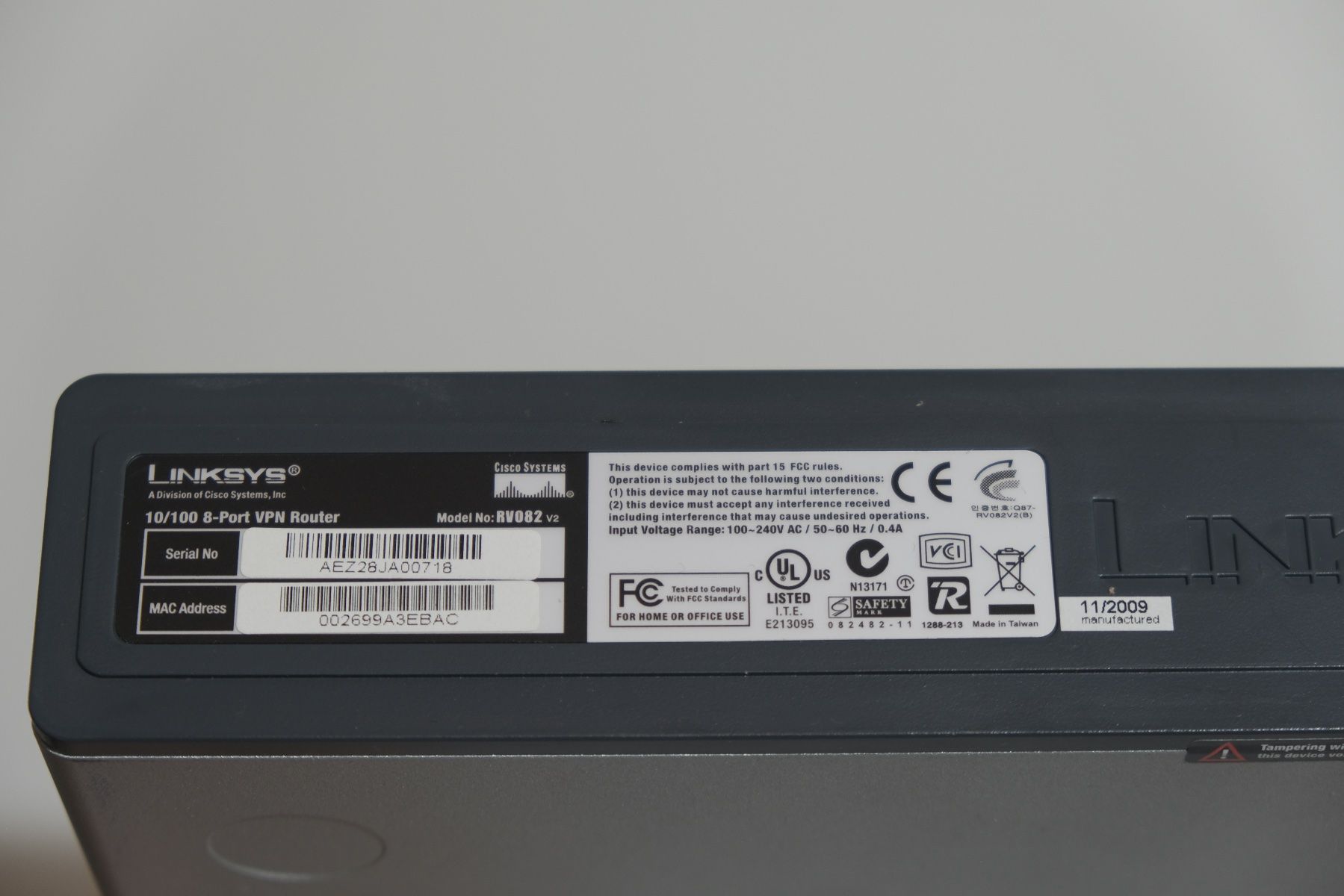 Linksys Modem & Router: VPN Router Linksys RV0821 – Usato da Egg SZ venduto da fsc_g2v2 4