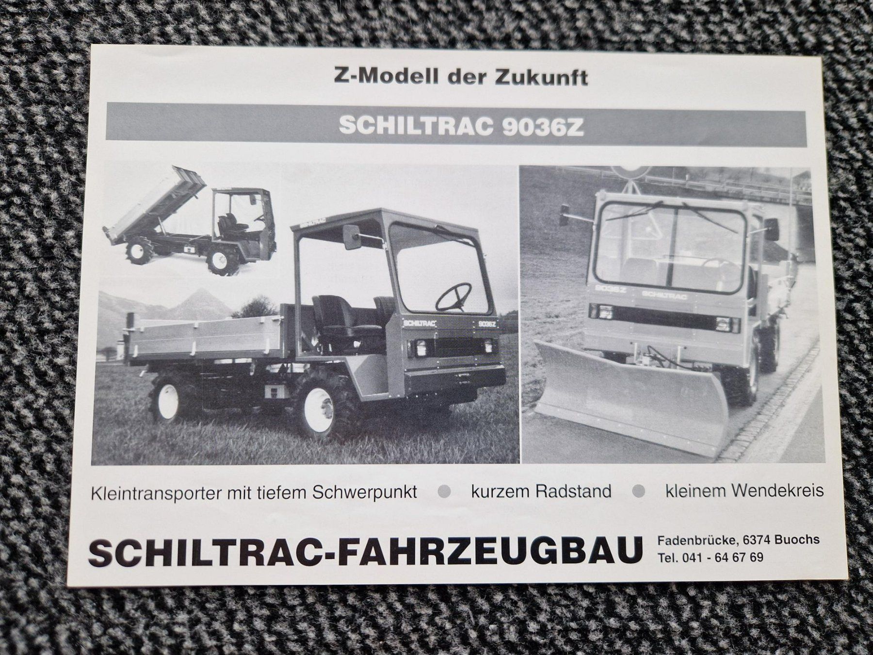 Schilter Traktoren: Original Prospekt Schiltrac Transporter 9036Z – Gebraucht aus Dürnten von Bachtel84