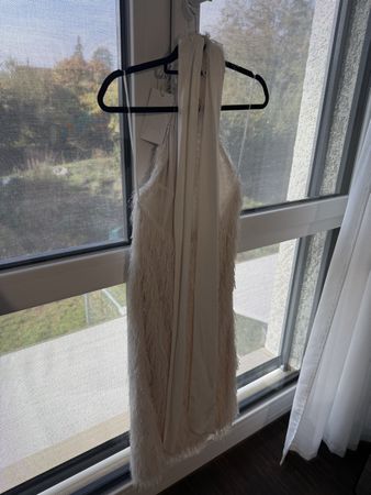 Kleid mit Fransen weiss neu mit Etikett Grösse S