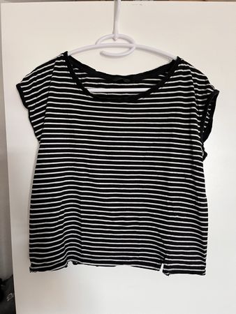 Damen T-Shirt gestreift schwarz weiss Grösse M guter Zustand