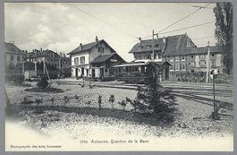 AUBONNE, *, QUARTIER DE LA GARE AVEC TRAIN, RARE