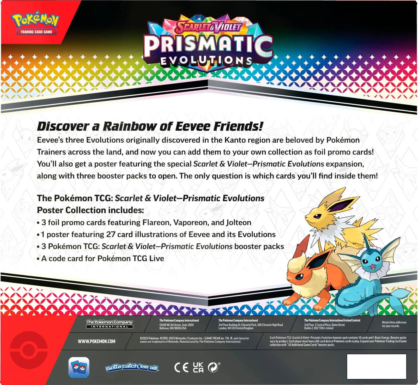 Pokémon Carte collezionabili: Pokémon SV8.5 Prismatic Evolutions Poster Collection / EN – Nuovo e nell'imballaggio originale da Niederglatt ZH venduto da RetroBros 1