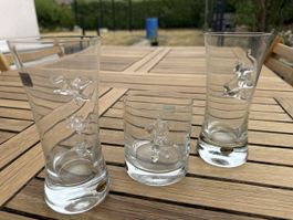 Verre MK Verre blase & Decor éléphant design 3 pièces set